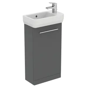 Ideal Standard i.life S Slimline Matt Quartz grey Freestanding Bathroom Vanity unit (H) 740mm (W) 410mm