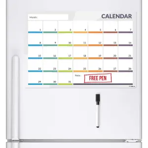 Calendar Fridge Planner Magnetic Monthly Planner Whiteboard with Marker A3