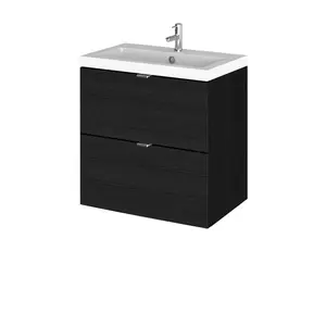 Fusion Hudson Reed 500mm Wall Hung Single Vanity Unit Charcoal Black