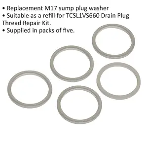 5 Pack M17 Sump Plug Washer Refill for Thread Repair Kit