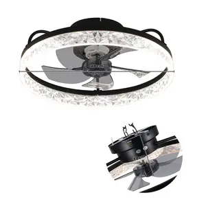 Kappa 48cm Ceiling Fan with LED Lights Black