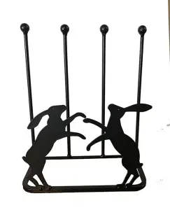 2 Pair Boot Rack - Boxing Hares - Steel - L30.4 x W38 x H48.3 cm