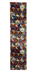 Multi Rug Abstract Geometric Funky Easy to Clean Rug for Living Room Bedroom and Dining Room-200cm X 290cm