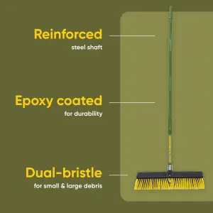 Garden Broom Stiff Brush Heavy Duty 45cm Brush Head For Garden, Yard, Warehouse, Site Work (FREE DELIVERY)