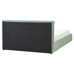 Velvet EU King Size Ottoman Bed Green BAJONNA