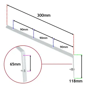 SPARES2GO Gutter Top Rafter Bracket Universal Galvanised Steel Fascia Support Fixings (Pack of 5, 300mm)