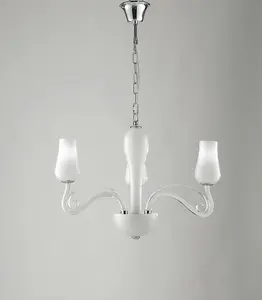 Luminosa ANGEL 3 Light Multi Arm Pendant Ceiling Light White 3xE14 64x45cm