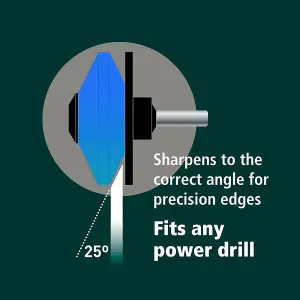 SPARES2GO Universal Electric Drill Lawnmower Garden Tool Steel Blade Sharpener Attachment