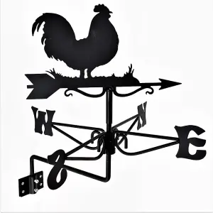 Mini Cockerel Weathervane - Steel - L38 x W38 x H47.5 cm - Black