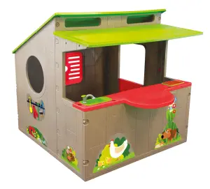 Childrens Play Kiosk Shop Playhouse Kids Store Market Activity Area w/ Stickers