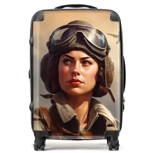 Female Pilot Design  Suitcase - Medium