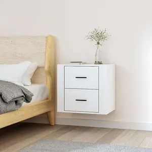 Berkfield Wall-mounted Bedside Cabinet White 50x36x47 cm