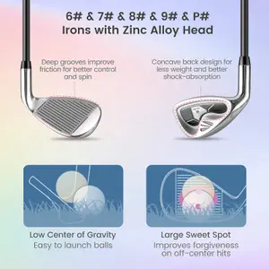 Costway Womens 9 PCS Complete Golf Club Set Includes 460cc Alloy Driver Right Handed