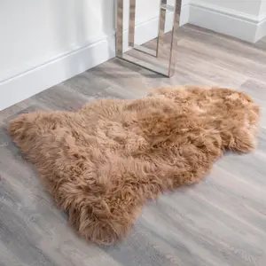 Luxurious Light Brown Sheepskin Rug XXL