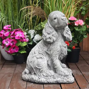 Cocker Spaniel Dog Stone Cast Garden Ornament