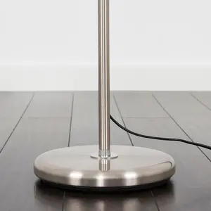 ValueLights Modern Brushed Chrome Adjustable Reading/Craft Floor Lamp