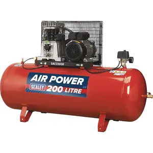 High-Performance 200 Litre Belt Drive Air Compressor with 3hp Motor for Professional Use