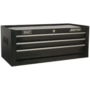 Lockable Black 3 Drawer Tool Chest - 670 x 315 x 255mm Storage Solution