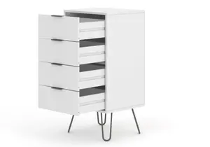 Core Products Augusta Industrial White 4 drawer narrow chest of drawers