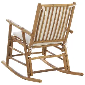 Garden Rocking Chair FRIGOLE Bamboo Wood Light Wood