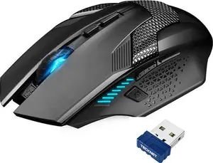 TECKNET Wireless Gaming Mouse 2.4G Optical USB Computer Mice, 8 Buttons, 4800DPI Nano Receiver For Win11, Win10, Win8, Win7, Windows XP, Vista, MAC