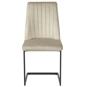 Set of 2 Dining Chairs LAVONIA Velvet Taupe