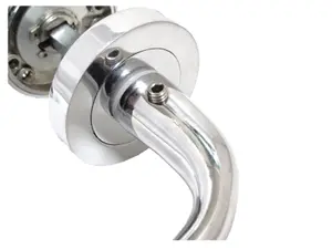 Pearl Door Handles Latch Lever on Rose - Chrome 120mm