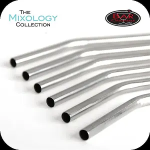 Stainless Steel Drinking Straws Re-usable 6 Pack