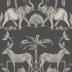 Sublime Elephants Pale Gold Smooth Wallpaper Sample