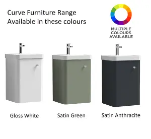 Floor Standing Concealed WC Toilet Unit - 500mm - Satin Green (Concealed Cistern Not Included)