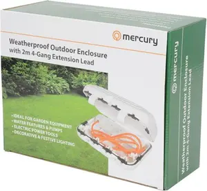 Mercury Weatherproof Outdoor Enclosure 2m 4 Gang Extension White IP64