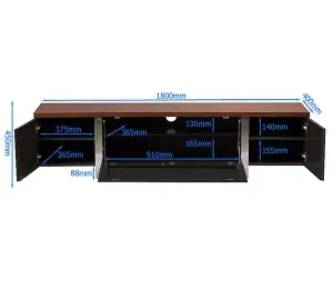 Alphason Regent TV-Stand with 1 Flap & 2 Doors Brown/Walnut