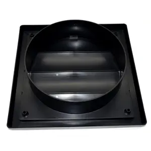 Black Gravity Grille 150 mm / 6" External Ducting Air Vent with Round Spigot and Non-Return Gravity Shutters for Extractor Fans