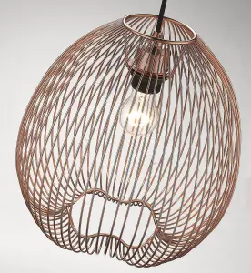 Luminosa Spring Wire Ceiling Pendant Copper, E27