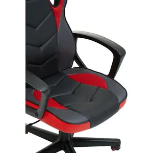 Interiors by Premier Black And Red Pu Home Office Chair