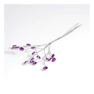 Pick: Diamante: 6mm: 3 Stem: 6mm: Pack of 6: Purple