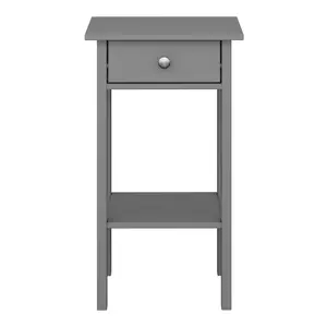 Valenca Satin grey MDF 1 Drawer Bedside table (H)700mm (W)400mm (D)354mm