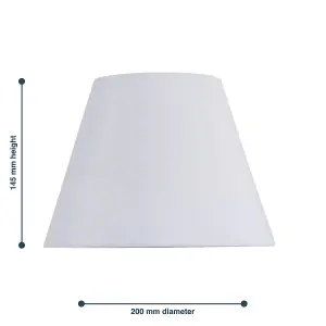 First Choice Lighting 8 Inch White Textured Cotton Tapered Fabric Shade