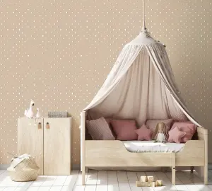 Galerie Great Kids Beige Smooth Glitter Hearts Wallpaper Roll