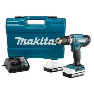 Makita HP488DAEX1 18v Lithium Combi Hammer Drill 2x 2Ah - 74 Screwdriver Bit Set