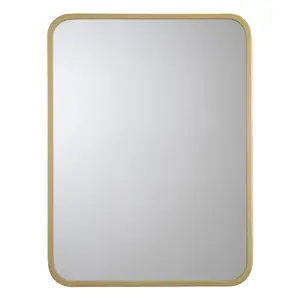 Croydex Brass effect Single Bathroom Wall cabinet With Mirrored door (H)603mm (W)453mm