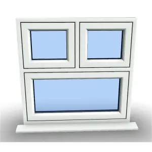 1245mm (W) x 1195mm (H) PVCu Flush Casement Window - White Internal & External