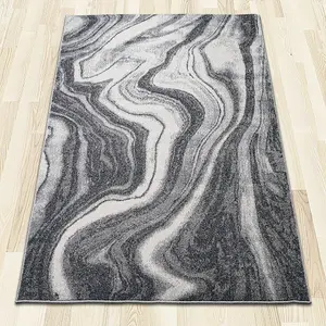 Marble Grey Swirl Rug 120cm x 170cm