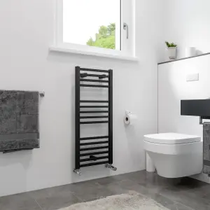 Agadon Willow Designer Towel Radiator 922 x 400 mm Black - 1014 BTU - 10 Years Guarantee