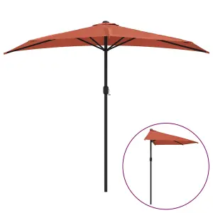 Berkfield Balcony Parasol with Aluminium Pole Terracotta 270x135x245 cm Half