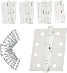 EAI - 4" Door Hinges & Screws G11 FD30/60 - 102x76x2.7mm Square - White Pack of 4 Pairs