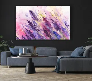 Lavender Colour Splash Canvas Print Wall Art - Medium 20 x 32 Inches