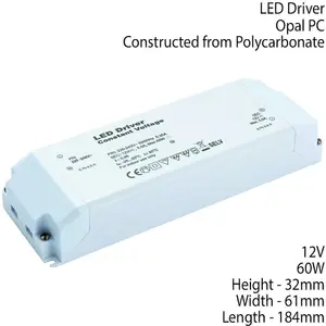 12V DC 60W Constant LED Driver / Transformer Low Voltage Light Power Converter