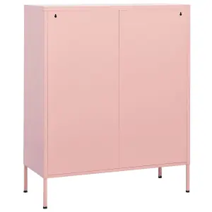 Berkfield Storage Cabinet Pink 80x35x101.5 cm Steel