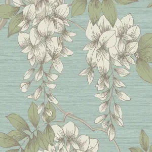 Supefresco Easy Wisteria Duck Egg Blue Wallpaper